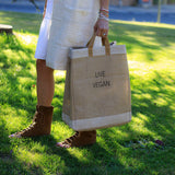 bolso de yute personalizable ético con asa de algodón