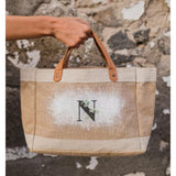 Bolso de yute personalizado con la inicial N